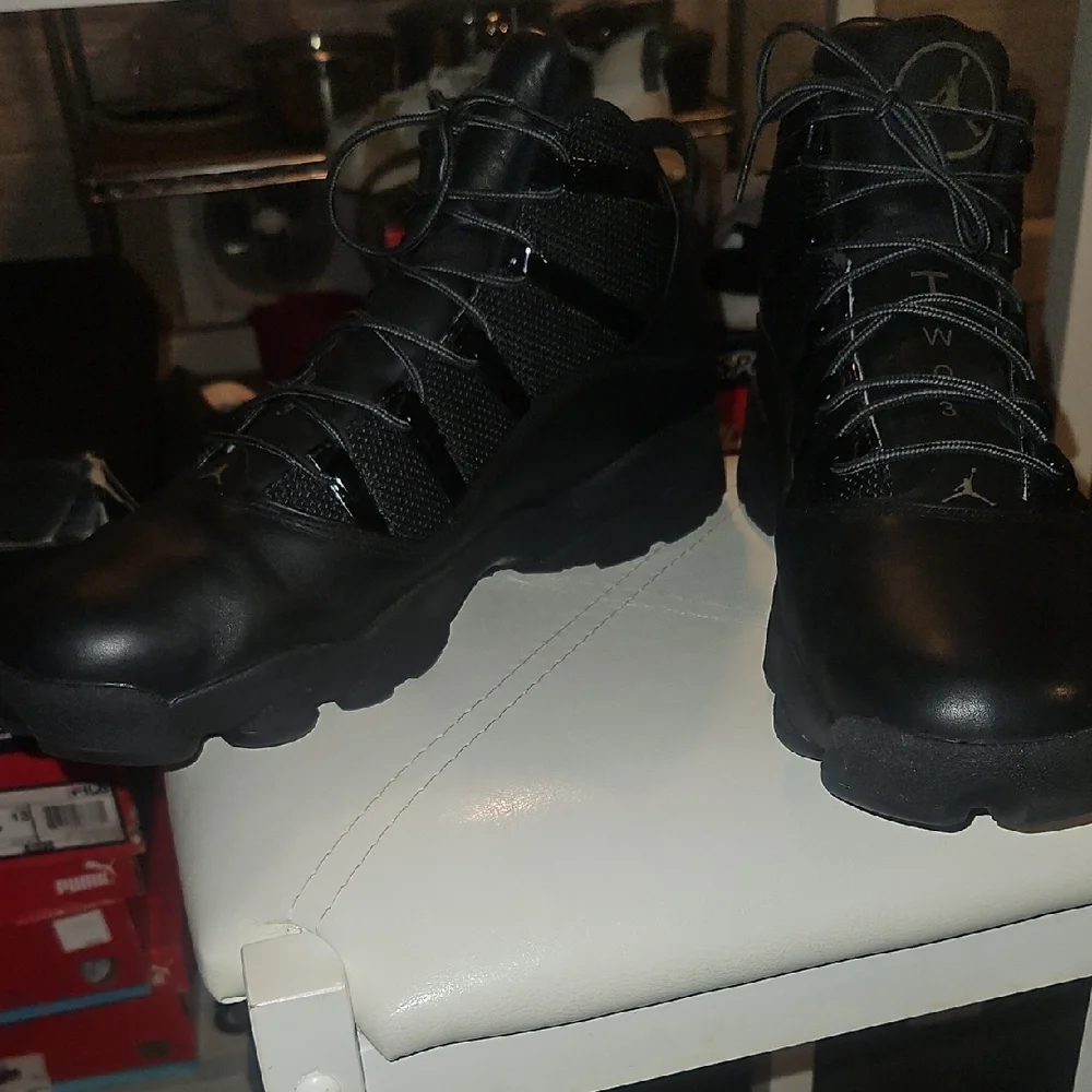 Jordan Black Athletic Shoes with Rugged Sole - Picture 9 of 13